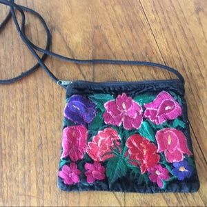 Mexican small velvet bag with shoulder strap